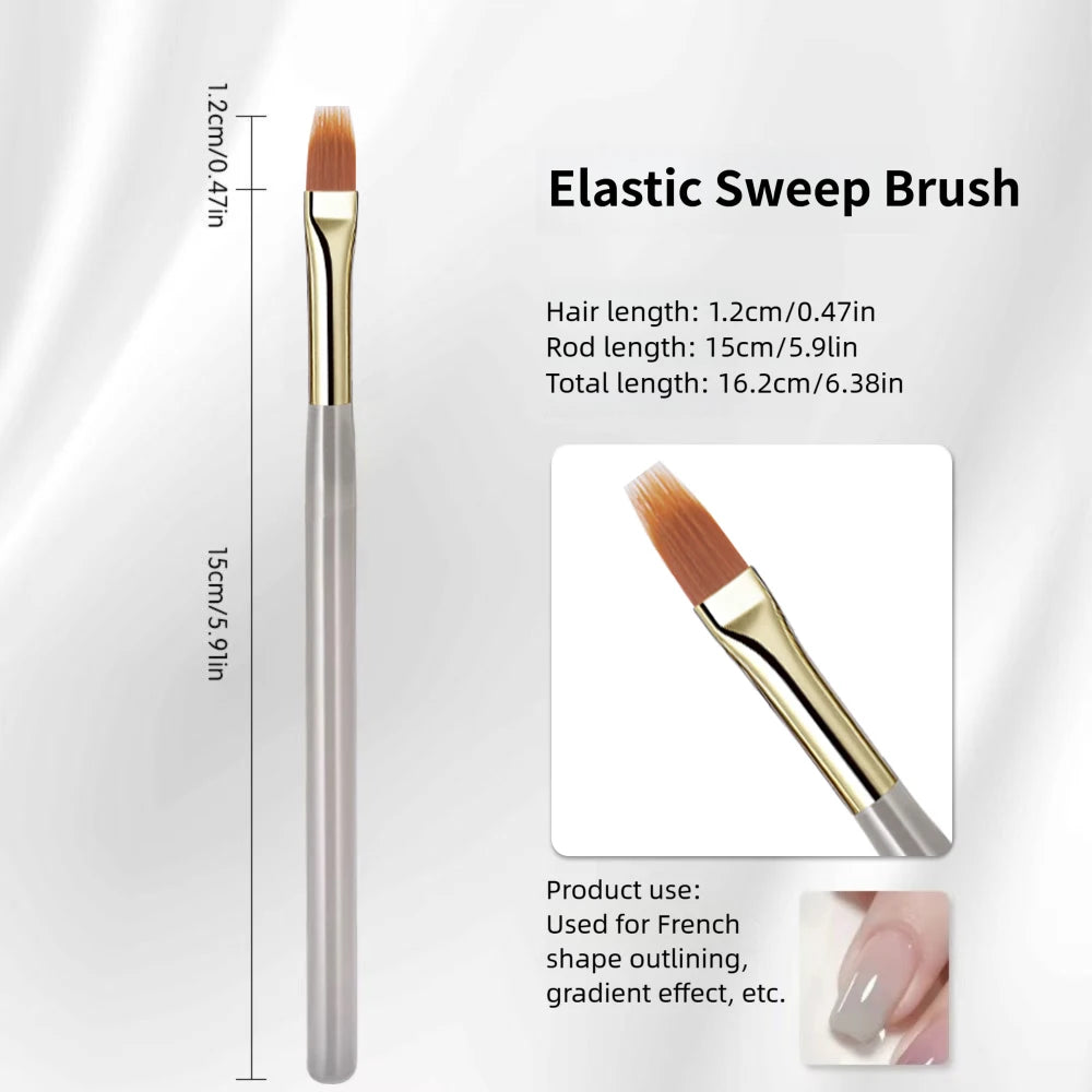 1/2/5Pcs French Plaid Nail Art Brush Set Ultra-Fine Liner Flat Brush for Grid Pattern lifestyle view