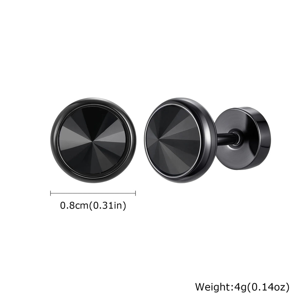 Anti Allergy Round Zircon Stud Earring for Men,AAA CZ Stone Stainless Steel Ear Stud, lifestyle view