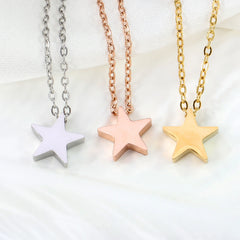 LUXUKISSKIDS Fashion Classic Small Star Pendant Necklace Smooth Mental Tiny Stars Clavicle Choker for Girls/Woman Steel Jewelry