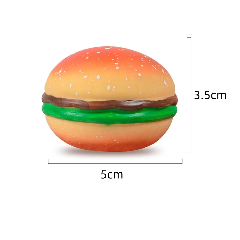 Squishy Hamburger Stress Ball Autism Sensory Toy Stress & Anxiety Relief Fidget Toys Pin detail view