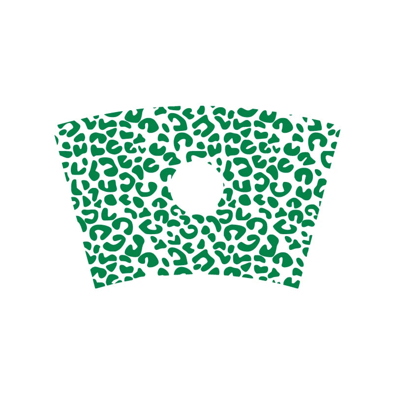 Leopard Pattern Full Wrap Vinyl Sticker for 24 oz Cold Cup | Cheetah Coffee Cup Decal close-up view