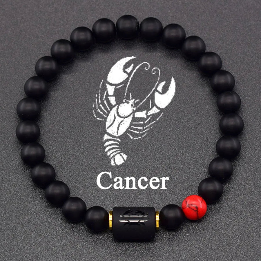 12 Zodiac Sign Bracelet Homme Constellation Bangle Natural Yellow Tiger Eye Stone Hem alternate view
