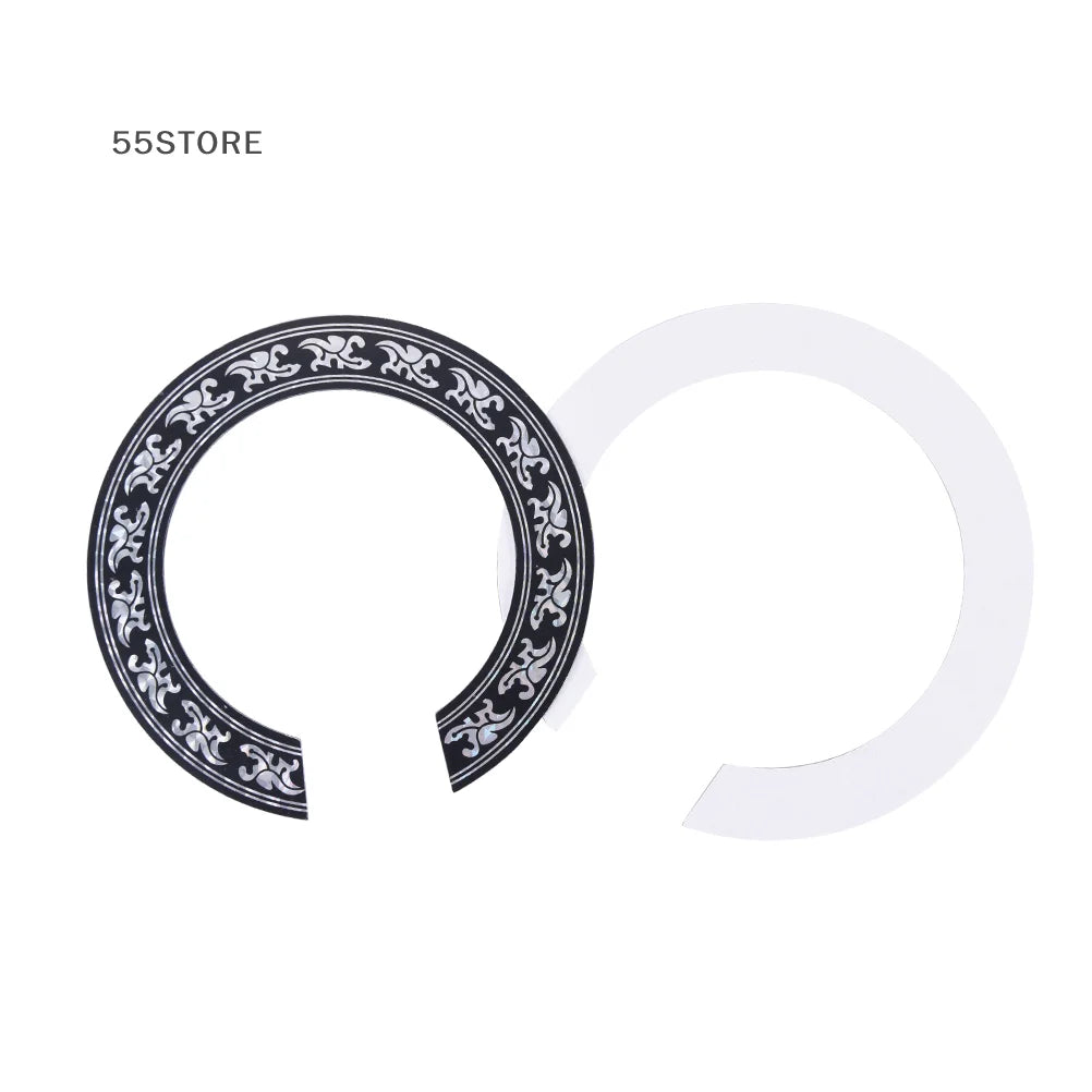104mm 94mm Inch Size Hard PVC Guitar Circle Sound Hole Rosette Inlay close-up view