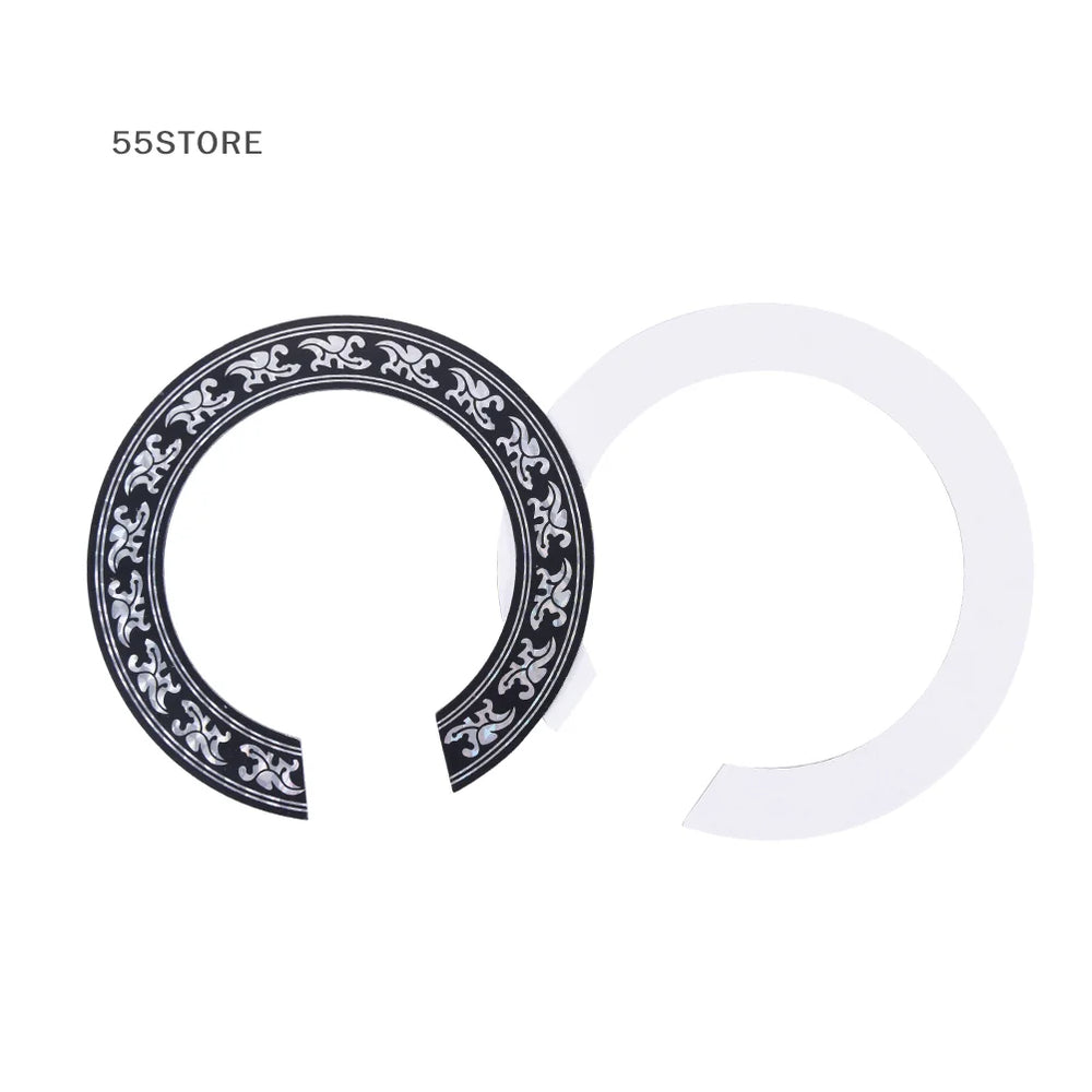 104mm 94mm Inch Size Hard PVC Guitar Circle Sound Hole Rosette Inlay close-up view