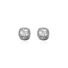 TOPGRILLZ 1 Pair Square Iced Out Cubic Zirconia Brass Magnetic Ear Clip Simple Fashion close-up view