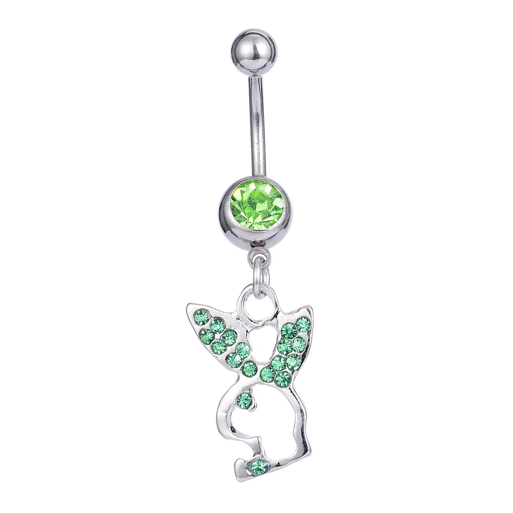 Stainless Steel Navel Nail Set with Zircon Human Body Piercing Jewelry detail view