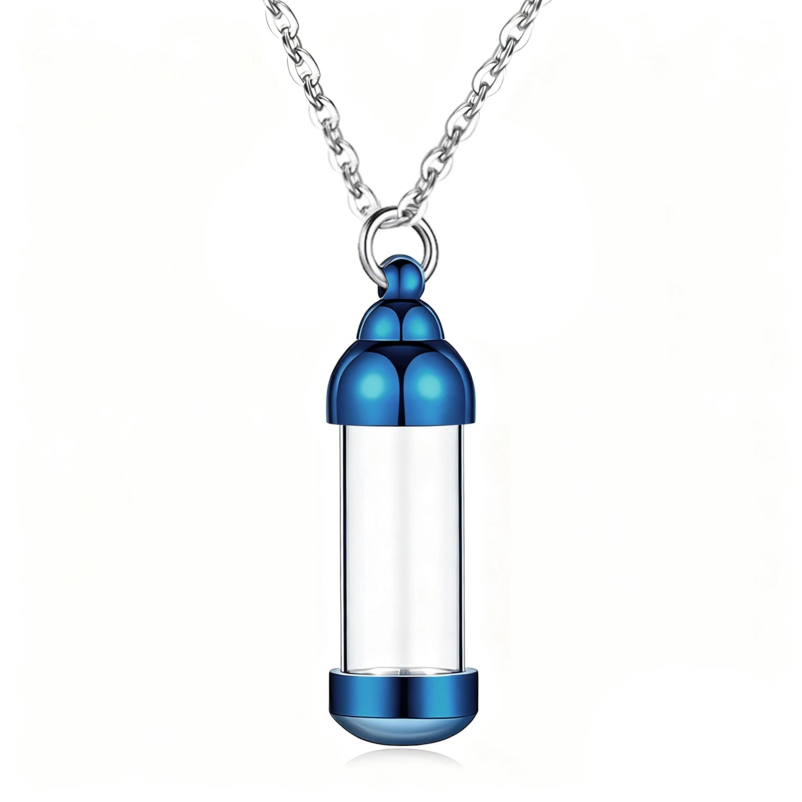 Vial Necklace for Ashes Small Glass Cremation Urn Container That Holds Fur Hair Pet A alternate view