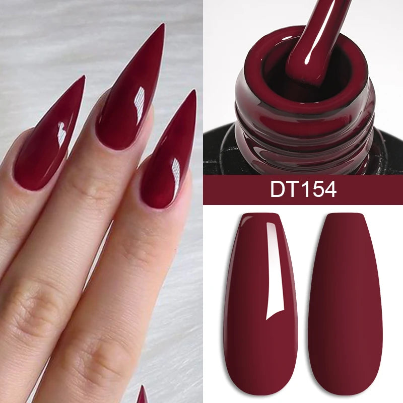 MEET ACROSS 7ml Wine Red Gel Nail Polish Long-Lasting French Style Gel Nail Supplies alternate view