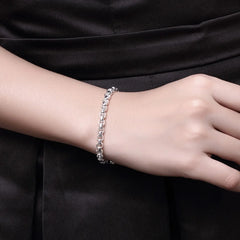 Noble Nice 925 Sterling Silver Geometric 4MM Chain Bracelets for Women Wedding Party C close-up view