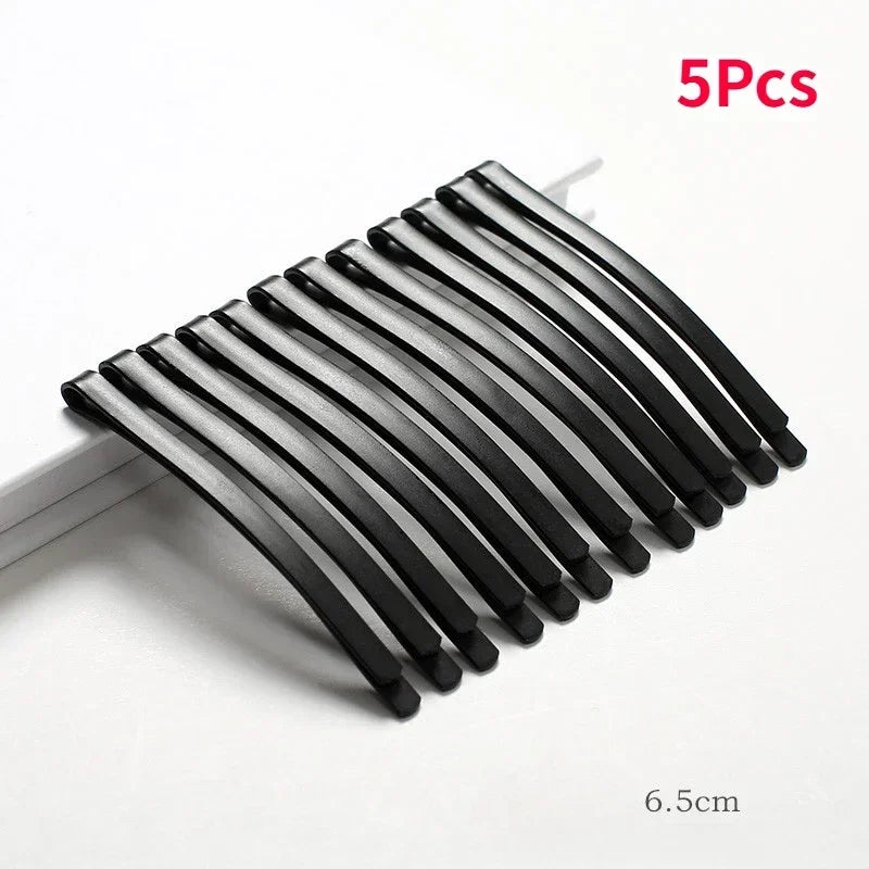 5/10pc Black 6.5/8.5CM Clip Hair Clip Hairpin Korean Simple Black Wire Hair Pins Invisible Hairpin Wide Big Hair Clips for Bride