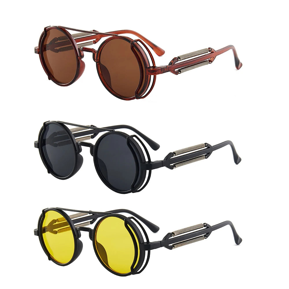 Classic Gothic Steampunk Sunglasses Brand Designer Men lifestyle view