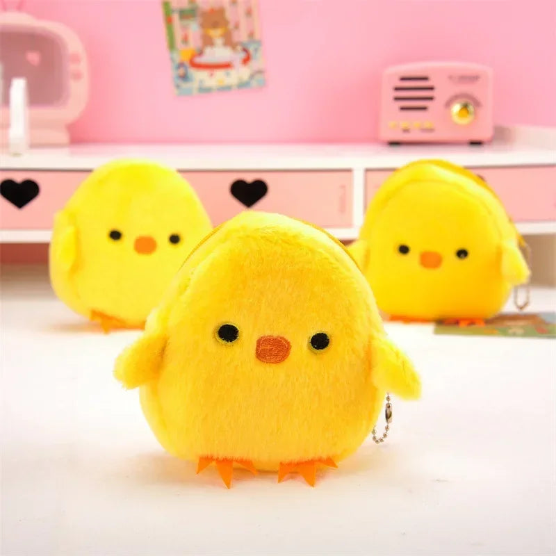 Cute Animal Plush Coin Purse | Zipper Change Purse with Keychain Mini Wallet detail view