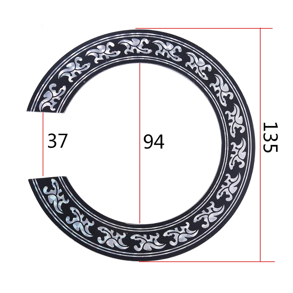 NEW 104mm 94mm inch Size Hard PVC Guitar Circle Sound Hole Rosette Inlay additional angle