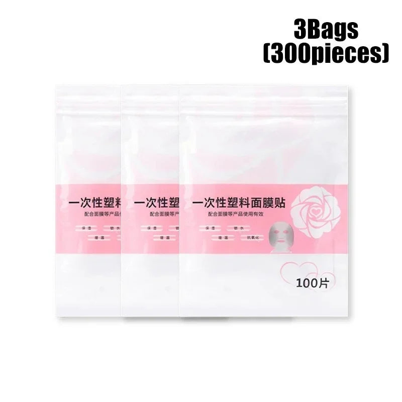 Disposable Facial Mask Wrap | Transparent Plastic Face and Neck Sticker lifestyle view