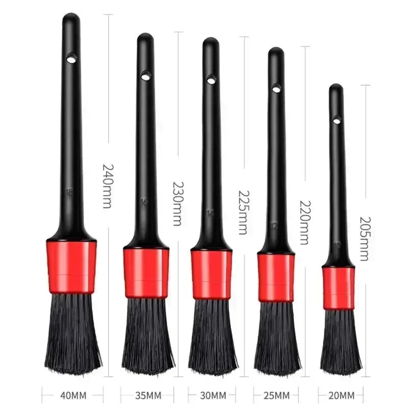 Car Detailing Brush Set For Car Cleaning, 5 PCs close-up view