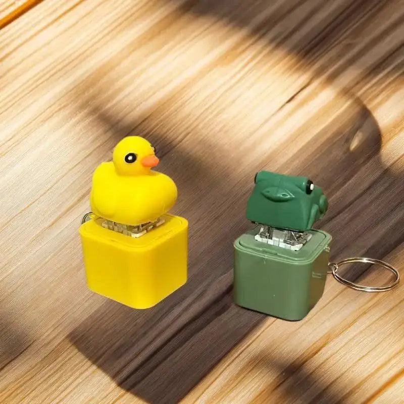 Funny Croaking Frog Duck Keychain Rechargeable Keyboard Fidget Clicker Sound Keyrin additional angle
