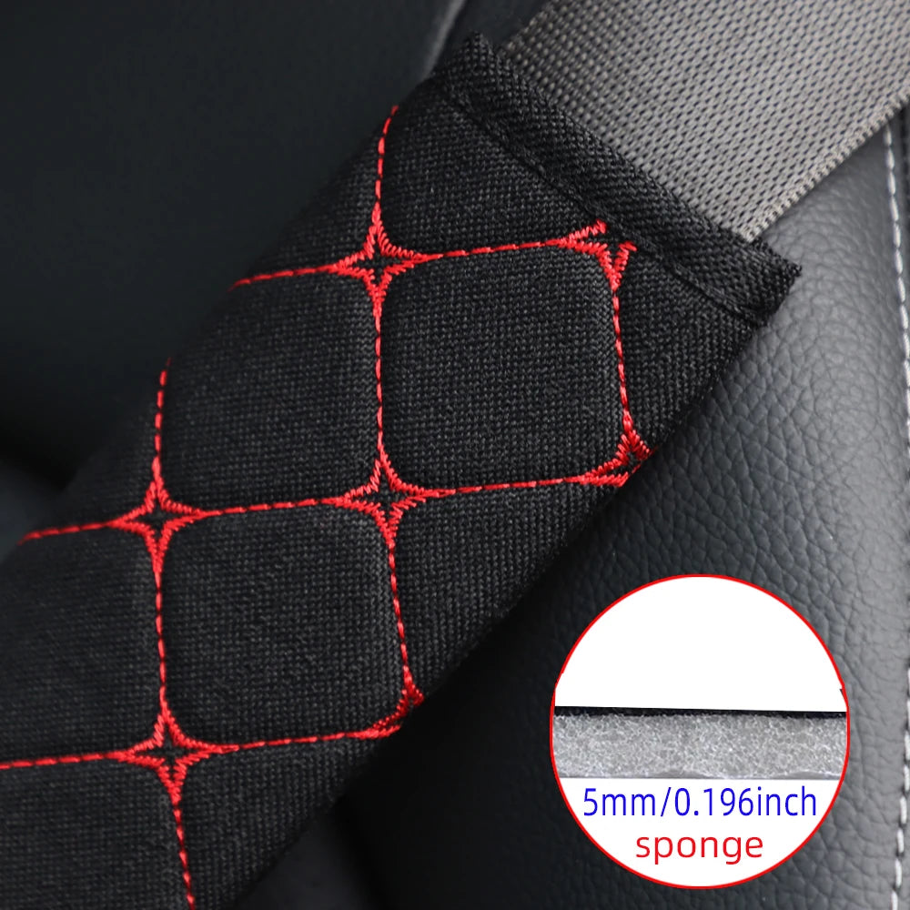 Linen Embroidered Breathable Seat Belt Shoulder Strap Cover