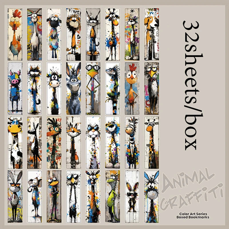 Mr.Paper 32pcs Color Art Series Bookmark Set for Reading Page Markers, Students Gift, Bi detail view