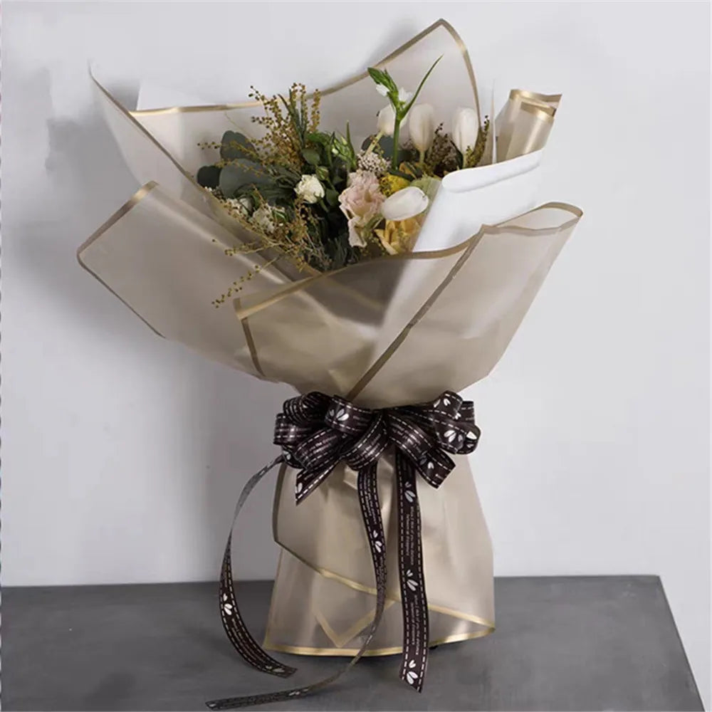 Fog Flower Wrapping Paper 5 Sheets | Korean Style Half Transparent Gift Wrap for Bouquet detail view