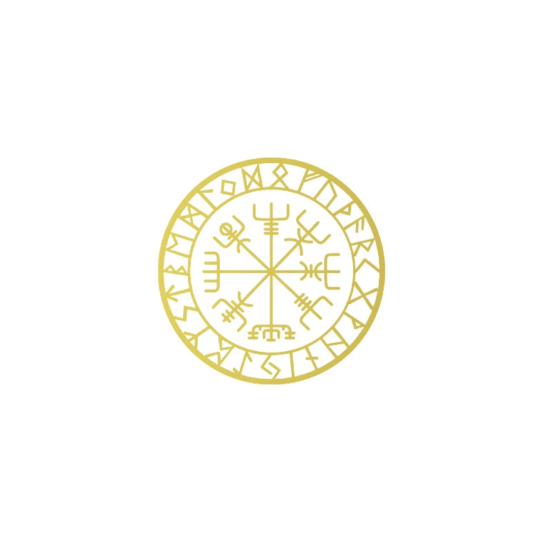 Viking Protection Runes Vegvisir Compass Talisman Red Vinyl Decal | Car and Laptop De lifestyle view