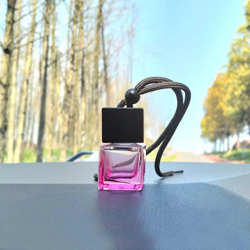 Square Glass Car Essential Oil Diffuser Pendant additional angle