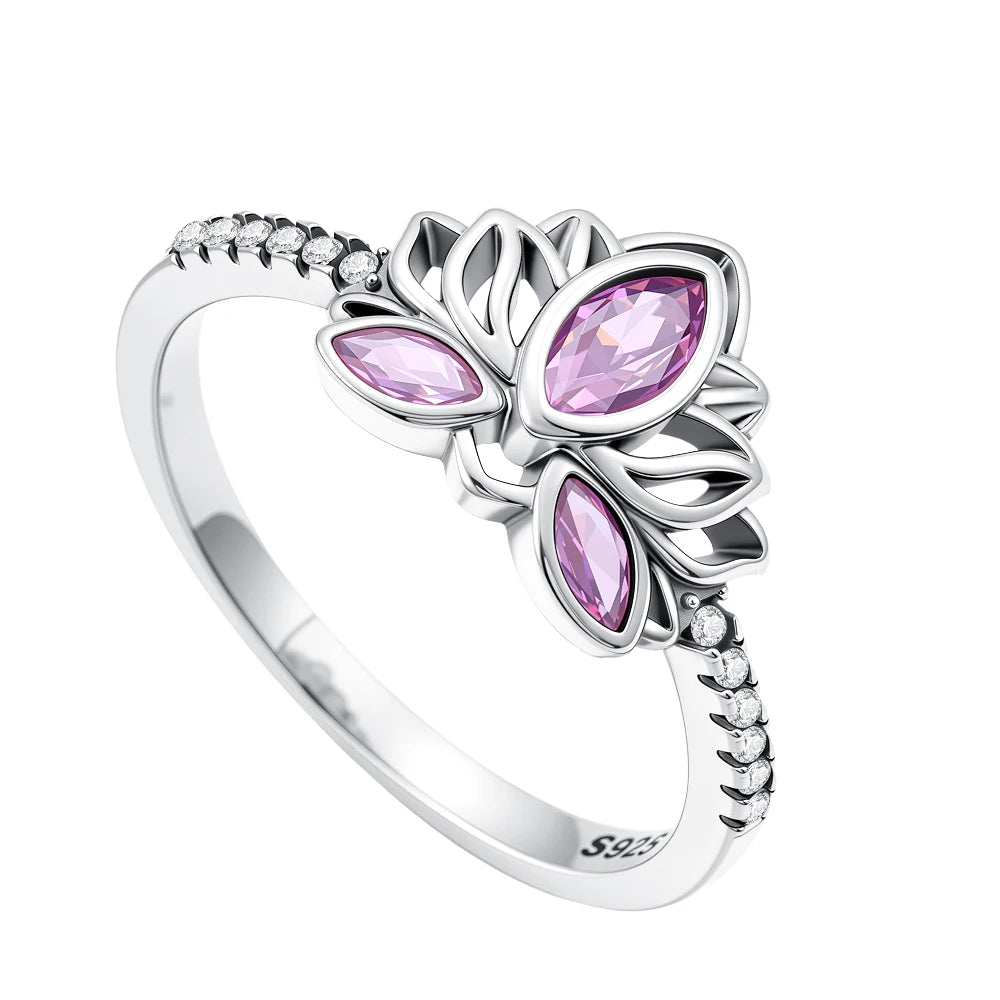 925 Sterling Silver Elevated Red&Pink&Blue&White Square Ring Lover's Holiday Gift J additional angle