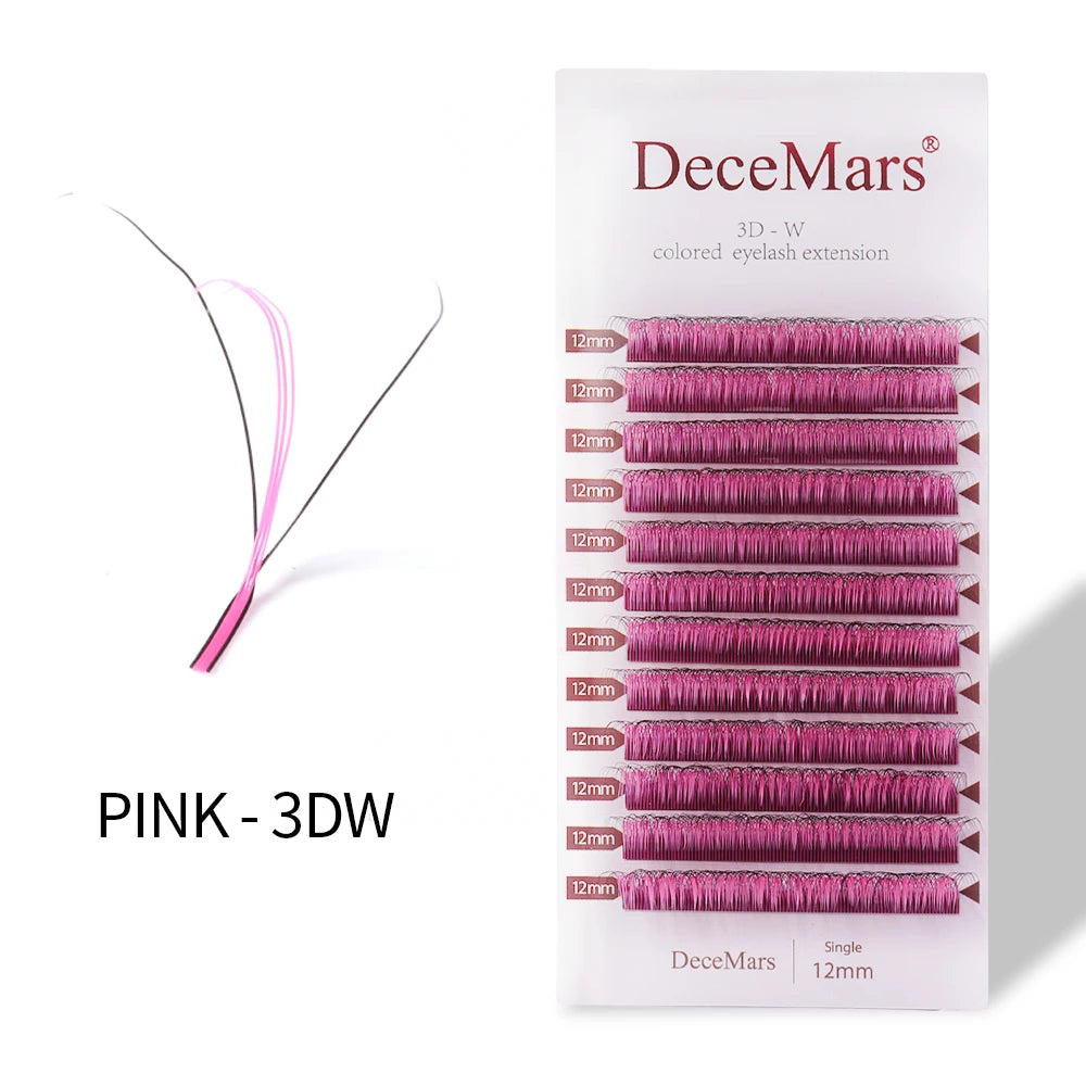 DeceMars 3D W-Shaped Colored Eyelashes | Salon-Grade Lash Extensions additional angle