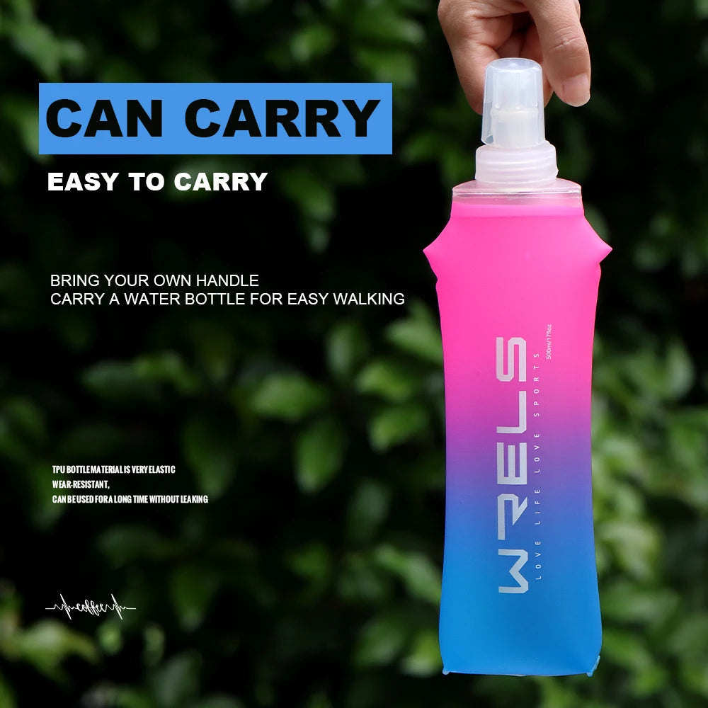 Sport Water Bottle TPU Folding Soft Flask Drink Portable Water Bottle High Flow Runni lifestyle view