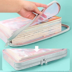 Stationery Storage Bag Double-layer Mesh Zipper Bag Large Capacity Organizer Folders School Office