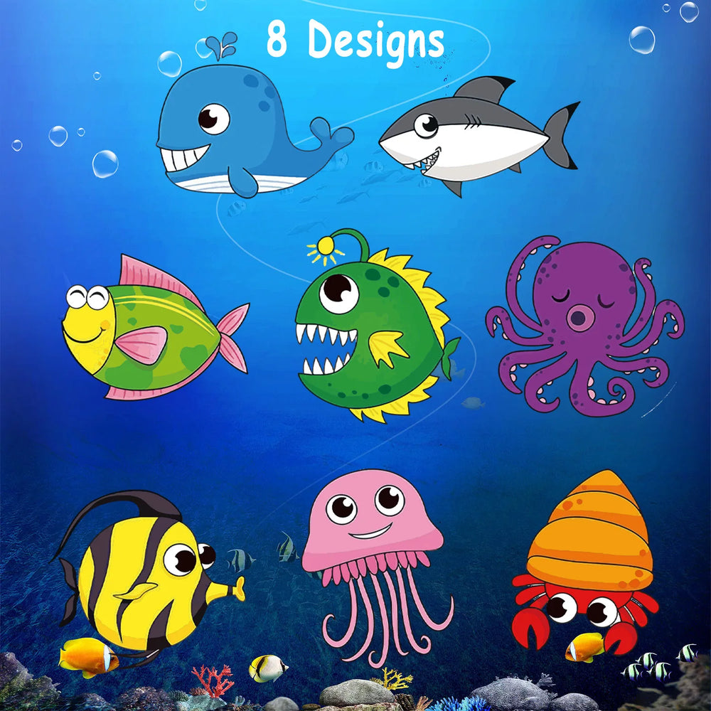 500 Cute Sea Animal Stickers for Kids Reward Labels | Encouragement Sticker Roll close-up view