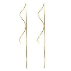 Spiral Drop Earrings for Women | Korean Fashion Wave Line Jewelry detail view