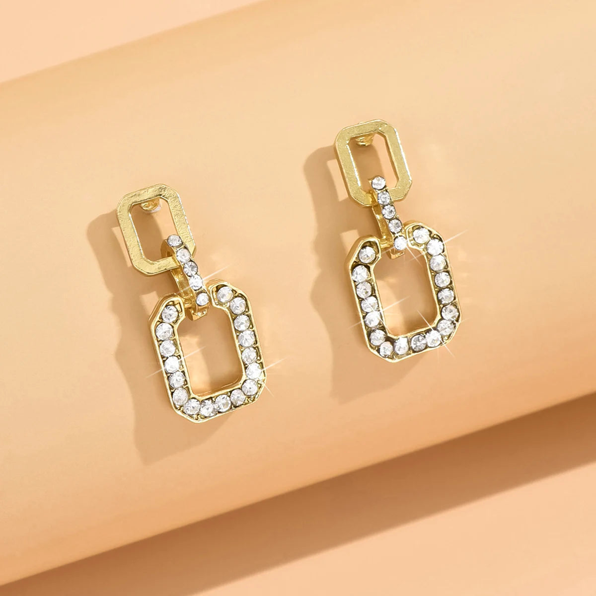 2PC Women's Fashion Irregular Peach Heart Earrings | Drop Earrings for Date Party Gif alternate view