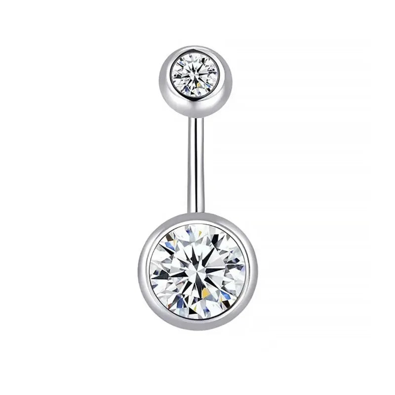 1Pc Belly Button Ring for Women, 316L Stainless Steel Belly Ring Piercing 8/10/12mm B alternate view