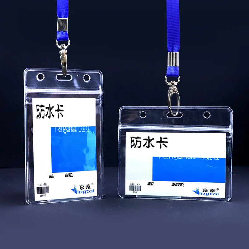 10pcs Waterproof Vertical/horizon Transparent PVC Plastic Work Zipper Badges ID Card alternate view