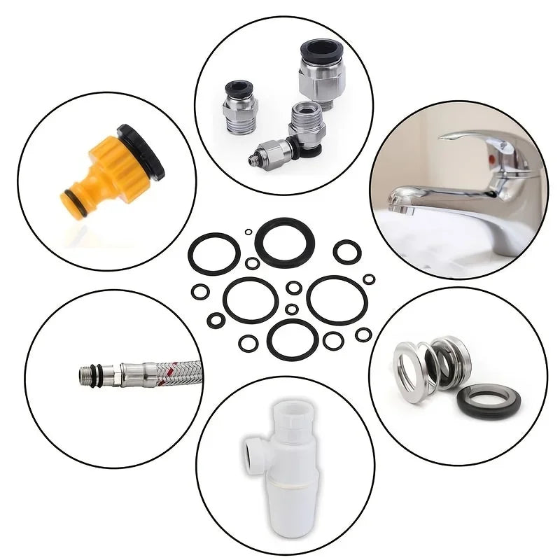 Rubber O Ring Set | 200/225pc Nitrile Seal Gasket Repair Kit alternate view