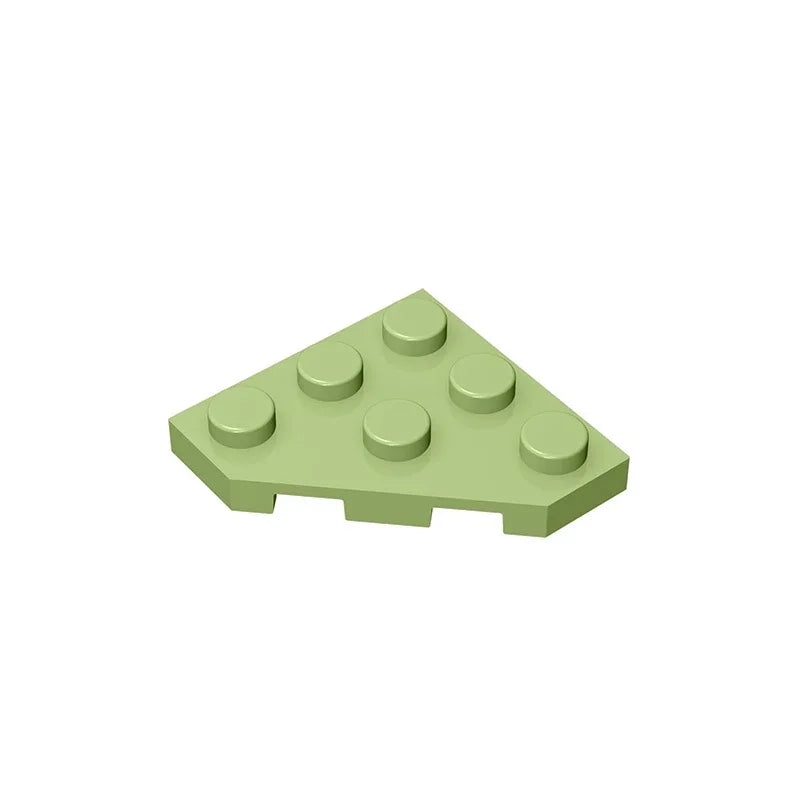 Gobricks GDS-556 Wedge Plate 3 x 3 Cut Corner | Compatible Building Block for DIY close-up view