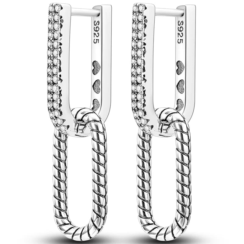 Hot Classic Original 925 Sterling Silver Earrings Colorful Circle Hoop Earrings For W alternate view