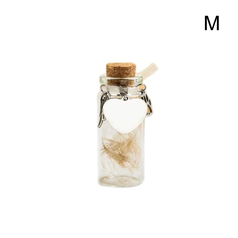 🌟Pet Memorial Bottle For Pet Hair Dogs Cats Fur Keepsake Bottle Storage With 3 Silve alternate view