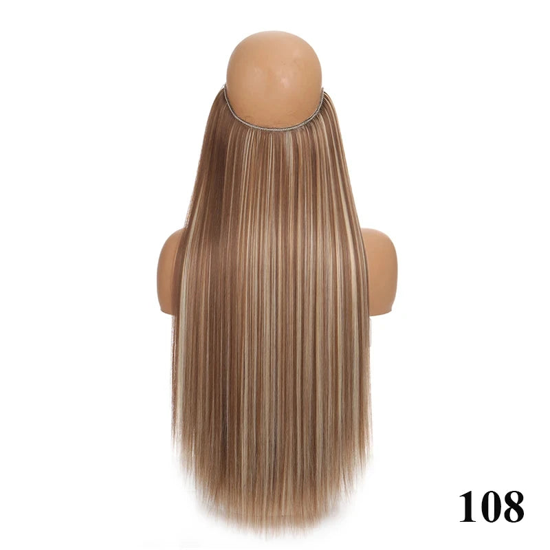 Fish line hair extension piece | 40cm 50cm 60cm straight and curly daily wear for wom lifestyle view