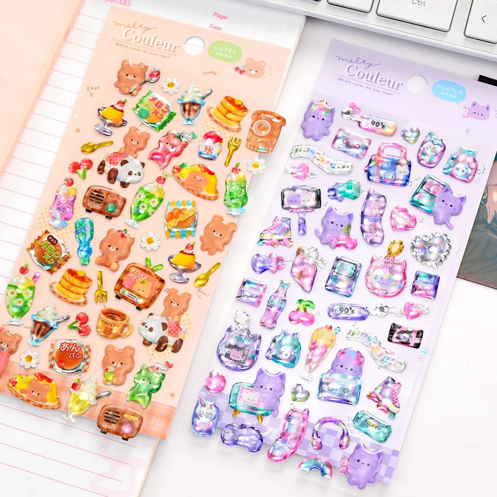 Colorful Cartoon Candy Stickers for Scrapbooking | DIY Journal Decoration Set alternate view