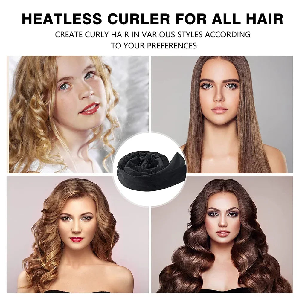 Heatless Curling Rod Headband | No Heat Hair Curler for Soft Sleeping Curls close-up view