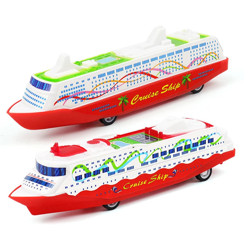 1PC Cruise Boat Ship Model | Pull Back Sliding Steamship Gliding Toy Gift lifestyle view