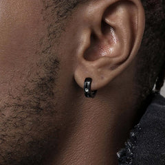 Vnox Stainless Steel Zircon Ear Clip Black 3.8*13.4mm, Anti Allergy Non Piercing Earr alternate view