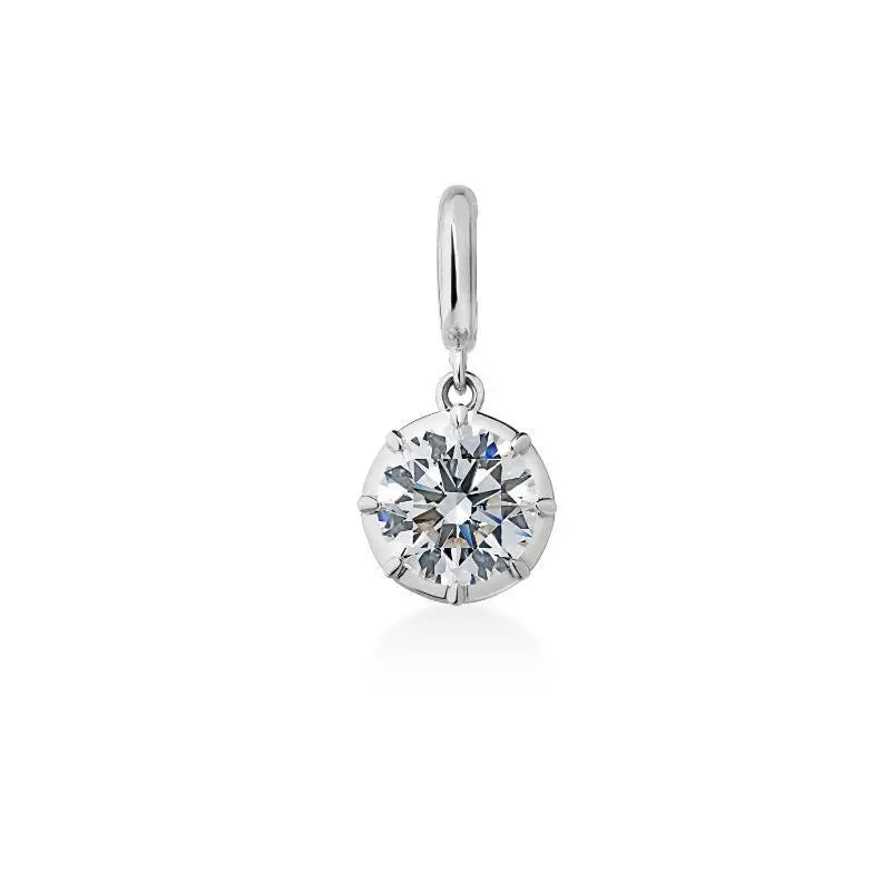 Minimalist Women's Geometric White Zircon Necklace Thin Bead Chain Pendant Non-fading lifestyle view