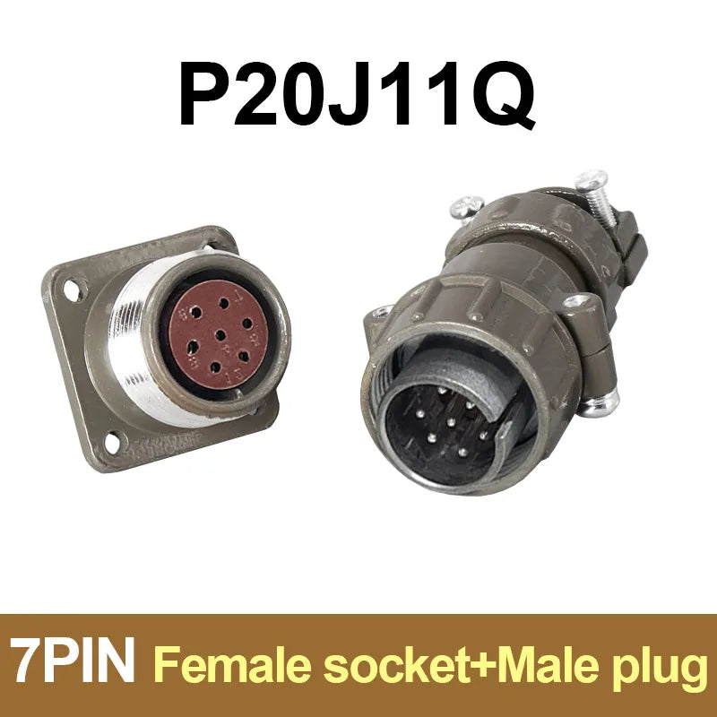 P20 Series Connector 2 3 4 5 7 Core 20mm Plug and Socket | Waterproof Circular Connect close-up view