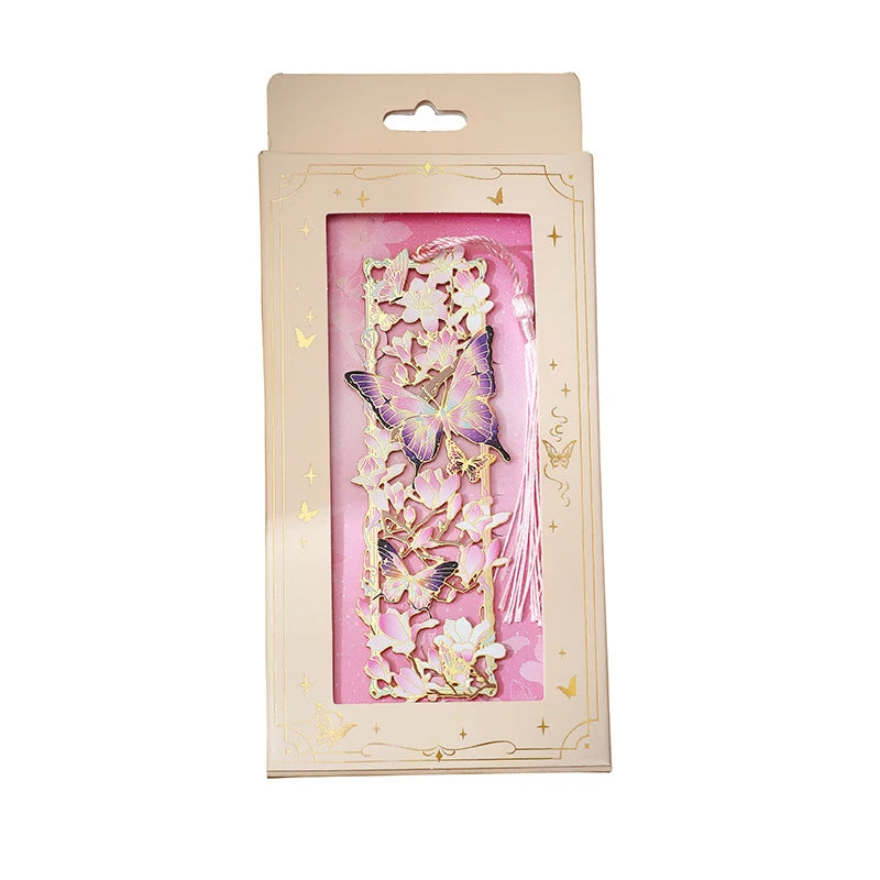 Chinese Style Tassel Hollow Butterfly Metal Bookmark Gift For Students Teachers Readi alternate view