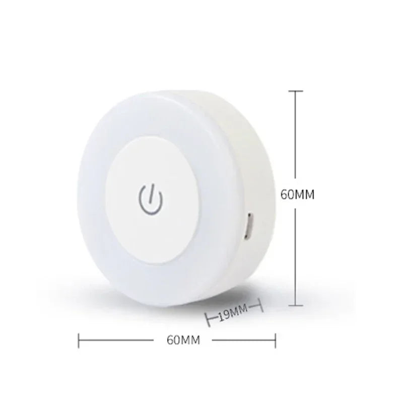 Round Touch Sensor LED Night Light | USB Rechargeable Magnetic Wall Lamp additional angle