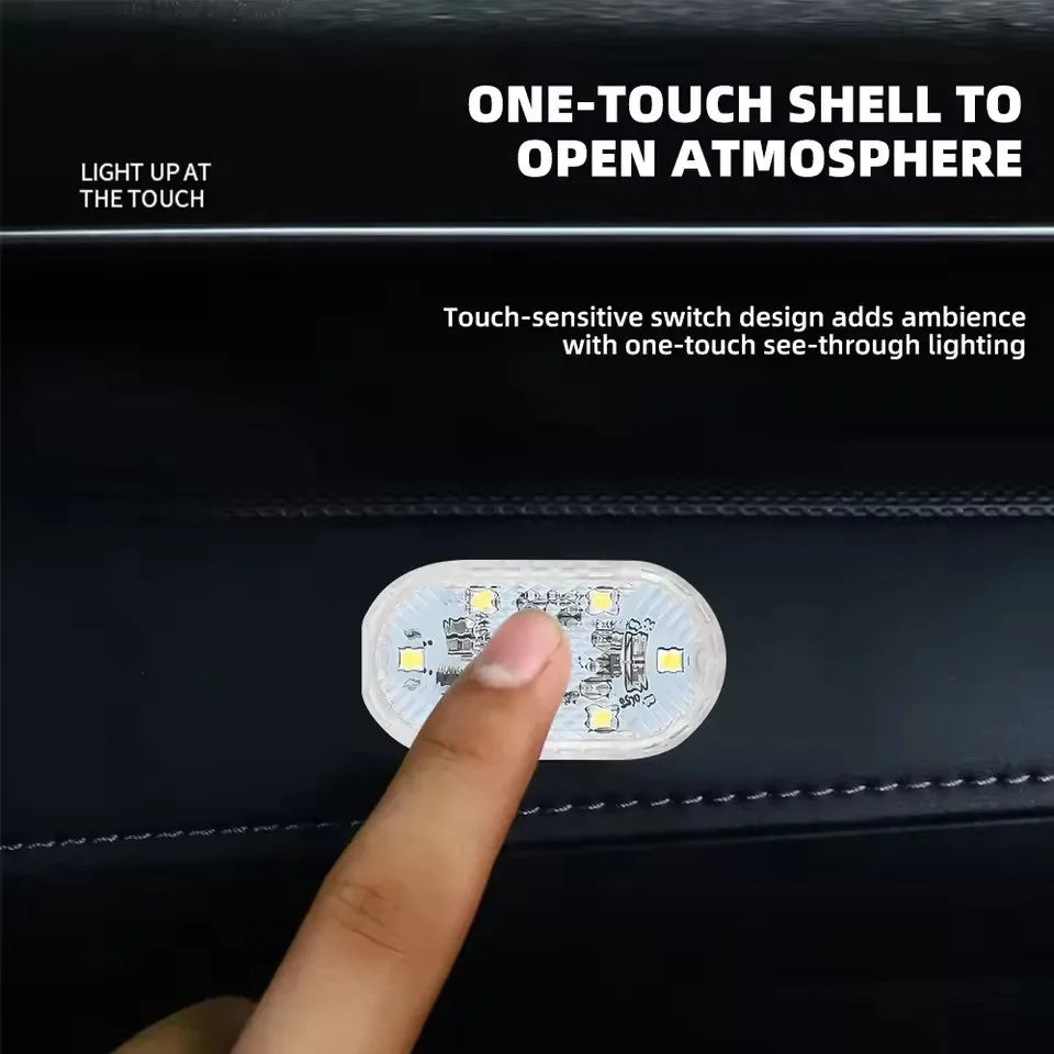 USB Charging LED Touch Light | Mini Wireless Car Interior Lamp for Trunk and Roof close-up view