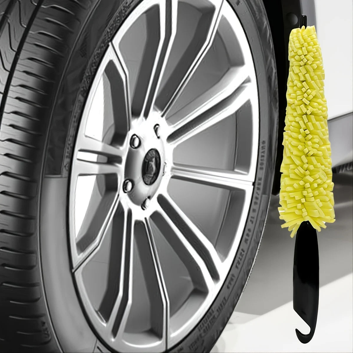 1pcs Effortlessly Clean Your Car Wheels with this Tire Rim Cleaning Tool close-up view
