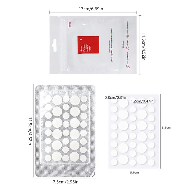 24pcs/36pcs Round Hydrogel Invisible Acne Sticker | Skin Care & Makeup Cover Patche additional angle